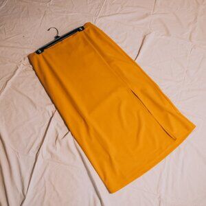 NYCC. Midi Mustard Skirt w/ Slit